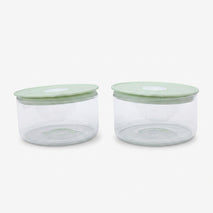Clear Glass Tiffin Container Set, Crystalline Glass Food Storage Bowl Set / Kitchen Storage Container for Home Use