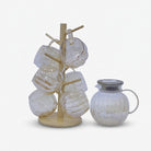 Multicolour Glass Water Set, Glass Drinkware Serving Set / Water Glass Set for Home, Dining Table & Gifting