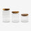 Clear Glass Storage Jar Set with Wooden Lids, Glassware Kitchen Pantry Jar Set / Transparent Food Storage Containers for Home Use