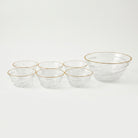 Clear Glass Bowl Set, Glassware Serving Bowl Set / Dessert Bowl Set / Dining Table Bowl Set for Home & Gifting