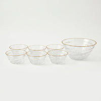 Clear Glass Bowl Set, Glassware Serving Bowl Set / Dessert Bowl Set / Dining Table Bowl Set for Home & Gifting