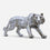 Silver Tiger Showpiece, Resin Walking Tiger Figurine / Premium Animal Statue for Home & Office Décor