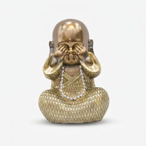 Golden Monk Showpiece, Resin Decorative Figurine for Home Décor, Table Décor & Gifting