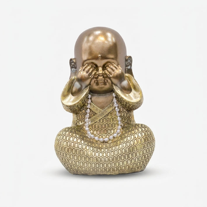 Golden Monk Showpiece, Resin Decorative Figurine for Home Décor, Table Décor & Gifting