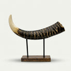 Decorative Hathi Daat Showpiece on Stand, Multicolour Resin Tusk Figurine / Tabletop Statue for Home & Office Décor