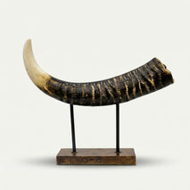 Decorative Hathi Daat Showpiece on Stand, Multicolour Resin Tusk Figurine / Tabletop Statue for Home & Office Décor