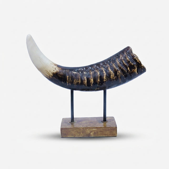 Decorative Hathi Daat Showpiece on Stand, Multicolour Resin Tusk Figurine / Tabletop Statue for Home & Office Décor