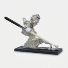 Silver Snooker Player Showpiece with Cue Stick, Resin Sports Figurine / Tabletop Statue / Decorative Showpiece for Home & Office Décor