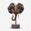 Premium Tribal Carved Elephant Head Bust on Stand - African Antique Decor Statue with Golden Tusks & Ornate Patterns