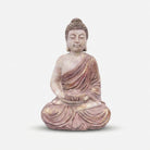 Premium Meditating Buddha Idol Statue with Bowl - Antique Pinkish-Beige & Gold Resin Decorative Figurine for Home Decor