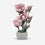 Premium Artificial Dusty Pink Magnolia & Protea Floral Arrangement - Realistic Faux Potted Plant in Textured Stone Bowl