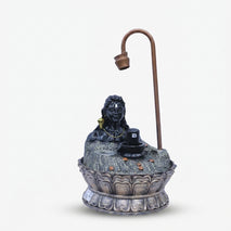 Lord Shiva Fountain Showpiece with Shivling, Multicolour Resin Decorative Water Fountain / Spiritual Tabletop Fountain / Home Temple Décor