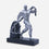 Silver Bodybuilder Showpiece with Chain & Rock Base, Resin Fitness Figurine / Motivational Tabletop Statue / Home & Office Décor