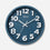 Blue Round Wall Clock with Large White Numbers, Modern Analog Wall Clock for Home, Office, Living Room & Bedroom Décor