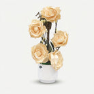 Artificial Cream Rose Flower Pot, Multicolour Plastic Decorative Flower Plant for Home Décor, Table Décor & Gifting