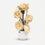 Artificial Cream Rose Flower Pot, Multicolour Plastic Decorative Flower Plant for Home Décor, Table Décor & Gifting