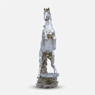 Silver Horse Showpiece for Home Décor, Decorative Resin Horse Figurine / Tabletop Statue / Luxury Animal Showpiece for Living Room, Office & Gifting