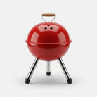 Portable Non-Electric Barbecue Grill with Lid, Red Steel Charcoal BBQ Grill / Outdoor Cooking Grill / Camping Barbecue for Picnic & Garden Use