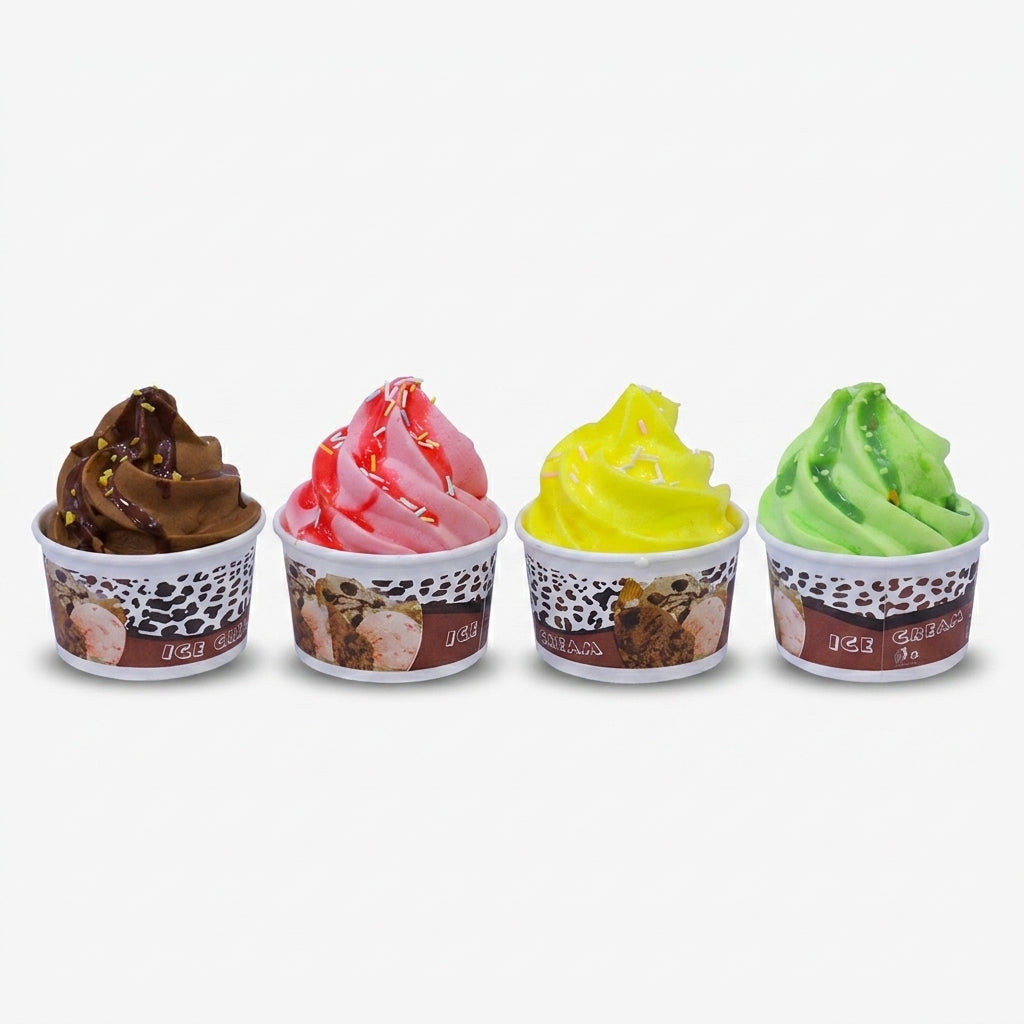 Ice Cream Cup Design Fridge Magnet, Multicolour Plastic Decorative Refrigerator Magnet for Kitchen, Home Décor & Gifting