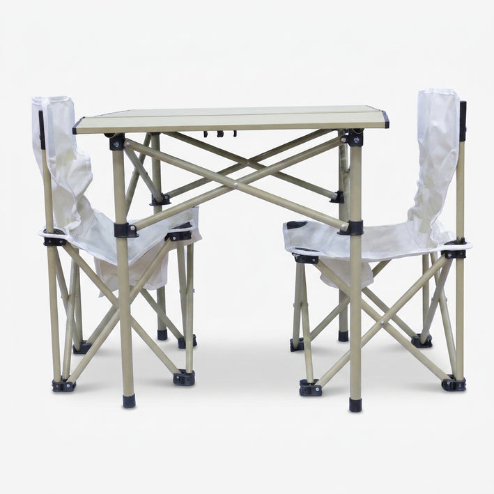 Premium 3-Piece Portable Folding Camping Table and Chair Set - Lightweight Outdoor Furniture
