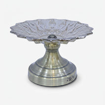 One-Tier Clear Glass Decorative Serving Stand with Antique Gold Metal Pedestal Base, Luxury Fruit Tray / Dry Fruit Stand / Dessert Server for Dining Table & Home Décor
