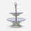 2 Tier Clear Glass Decorative Serving Stand with Antique Gold Metal Base & Handle, Luxury Fruit Tray / Dry Fruit Stand / Dessert Server for Dining Table & Home Décor