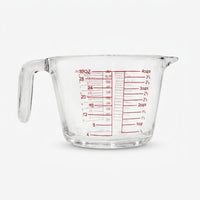 Transparent Glass Measuring Cup, 500 ml Kitchen Measurement Jug with Handle & Pouring Spout