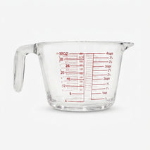 Transparent Glass Measuring Cup, 500 ml Kitchen Measurement Jug with Handle & Pouring Spout