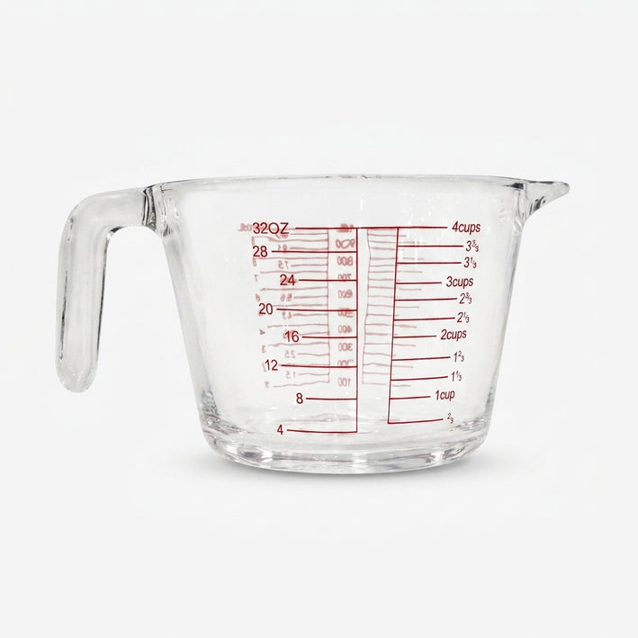 Transparent Glass Measuring Cup, 500 ml Kitchen Measurement Jug with Handle & Pouring Spout