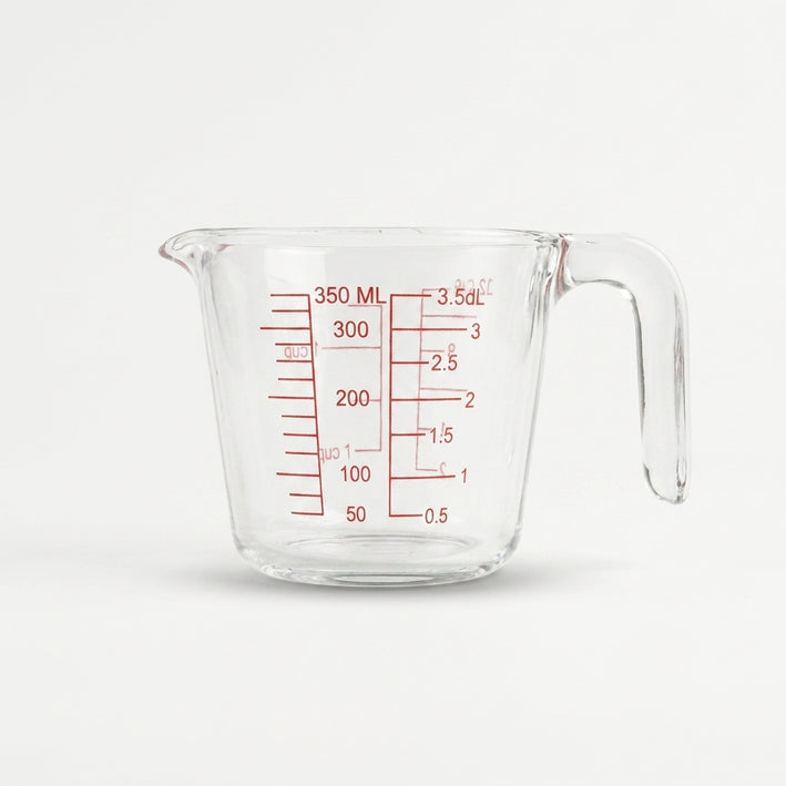 Transparent Glass Measuring Cup, 350 ml Measurement Jug with Handle for Kitchen Baking & Cooking Use