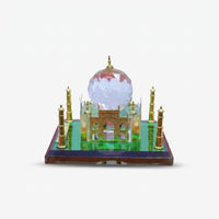 Mini Crystal Glass Taj Mahal Showpiece, Multicolour Decorative Monument for Home Décor, Table Décor & Gifting