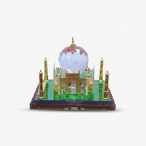 Mini Crystal Glass Taj Mahal Showpiece, Multicolour Decorative Monument for Home Décor, Table Décor & Gifting