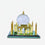 Crystal Glass Taj Mahal Showpiece with Gold Detailing, Multicolour Decorative Monument for Home Décor & Gifting