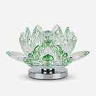 Crystal Glass Lotus Showpiece, Green Decorative Lotus Figurine for Home Décor, Table Décor & Gifting