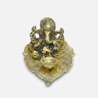 Golden Ganesh Murti, Decorative Resin Ganesha Idol for Temple Décor, Office Table & Gifting