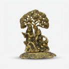 Golden Brass Radha Krishna Murti, Decorative Radha Kishan Idol for Pooja Room, Home Décor & Gifting