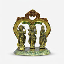 Multicolour Brass Ram Darbar Murti, Decorative Lord Ram Sita Lakshman Hanuman Idol for Pooja Room & Gifting