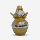 Golden Silver Decorative Kalash, Metal Pooja Kalash for Temple Décor, Festive Setup & Gifting