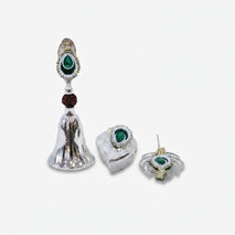 Silver Finish Pooja Gift Set with Bell, Decorative Box & Lid, Spiritual Gift Set for Home Temple