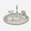 Silver Brass Pooja Thali Set, 7 Pieces Decorative Puja Plate Set for Mandir, Rituals & Gifting