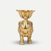 Golden Elephant Bowl Stand Showpiece, Decorative Elephant Bowl for Home Décor, Table Décor & Gifting