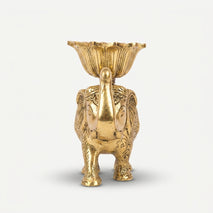 Golden Elephant Bowl Stand Showpiece, Decorative Elephant Bowl for Home Décor, Table Décor & Gifting