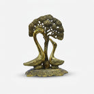 Silver Brass Swan Tree Showpiece, Decorative Swan Pair with Tree for Home Décor, Office Décor & Gifting