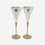 Silver Golden 2 Glass Set with Box, Decorative Brass Drinkware Set for Serving, Dining & Gifting