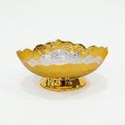 Golden Silver Decorative Bowl, Metal Serving Bowl for Dry Fruits, Sweets, Pooja & Home Décor