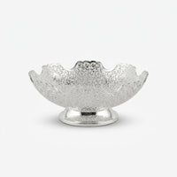 Silver Decorative Bowl, Brass Serving Bowl for Dry Fruits, Sweets, Prasad, Table Décor & Gifting
