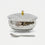 Silver Finish Decorative Bowl with Lid & Spoon, Premium Serving Bowl for Sweets, Dry Fruits & Gifting