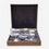 6 Cup Set with Spoon & Premium Gift Box, Golden Finish Dessert Serving Set for Gifting
