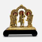 Ram Darbar Medium Murti with Wooden Stand, Golden Finish Decorative Idol for Home Temple & Gifting