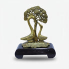 Golden Swan Couple with Tree Showpiece, Decorative Brass Figurine with Stand for Home Décor & Gifting